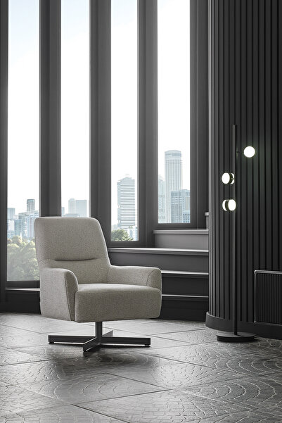 Enza Home Nairobi Döner Ayaklı Berjer - Taş