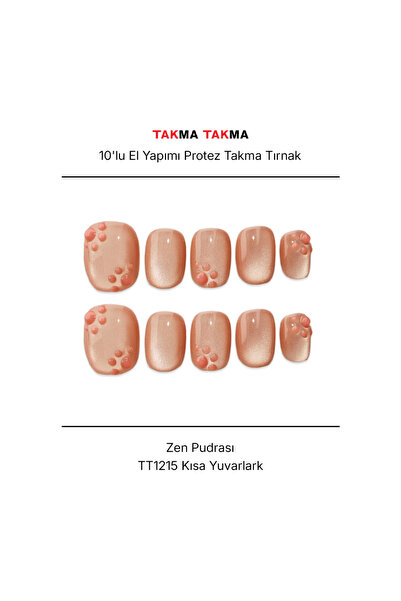 Takma Takma 10'lu Pembe Kısa Kare TT1215 Tekrar Kullanılabilir El Yapımı Prot...