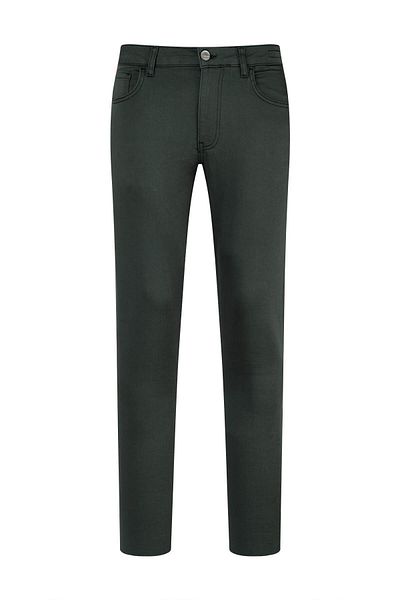Hatemoğlu Khaki Slim Fit Cotton 5 Pocket Canvas Trousers