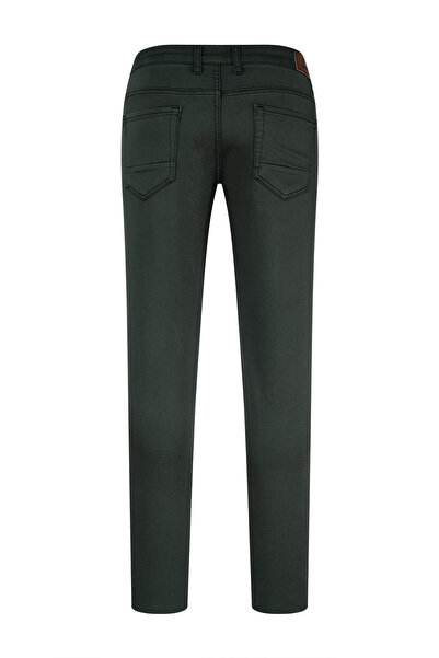 Hatemoğlu Haki Slim Fit Бавовняні штани з 5 кишенями