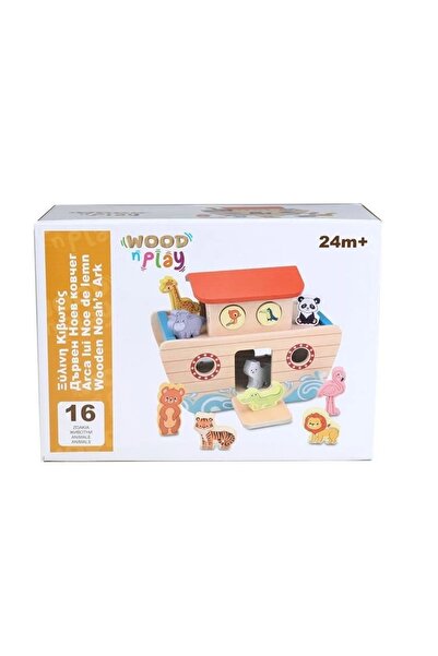 divendi-ro Jucărie educativă din lemn - Arcă cu 16 animale