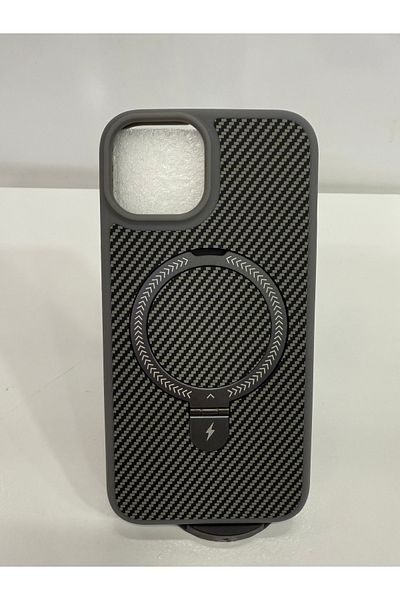 İnci iPhone 13 Magsafe Patterned Carbon Stand Phone Case