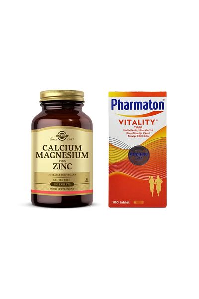 Solgar Calcium Magnesium Plus Zinc 100 Tablets + Vitality 100 Tablets