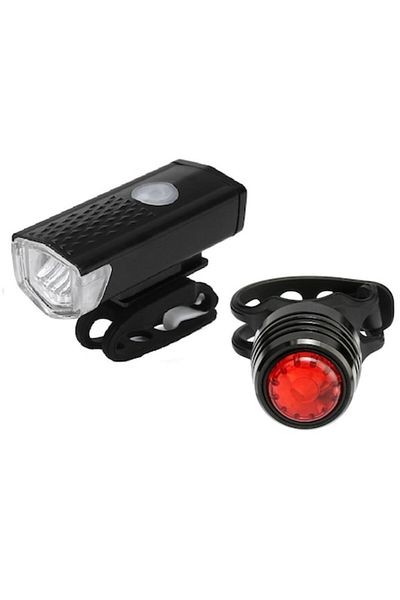 Carsons Set 2 bucati, far LED si stop ruby, reincarcabile USB, 3 moduri luminare, negre