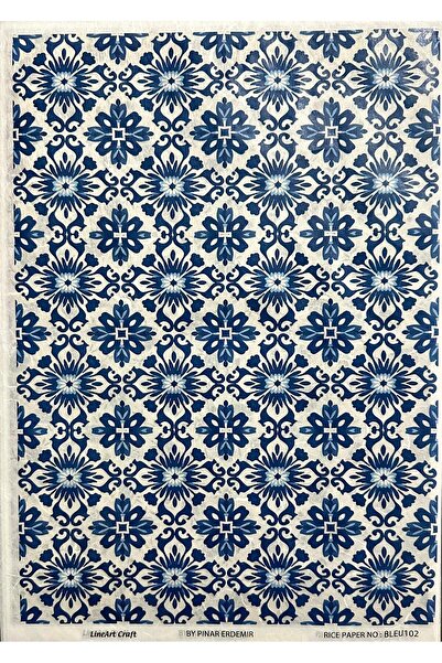 LİNEART PİRİNÇ DEKOPAJ KAĞIDI BLEU102