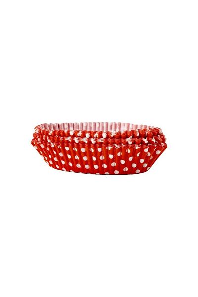 gogiva Muffin paper set, Oval, Red with white polka dots, 9.5x4.5x3.9 cm, 75 pcs