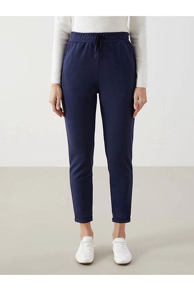LC Waikiki Γυναικεία φούτερ LCW Modest Navy Blue ελαστική μέση