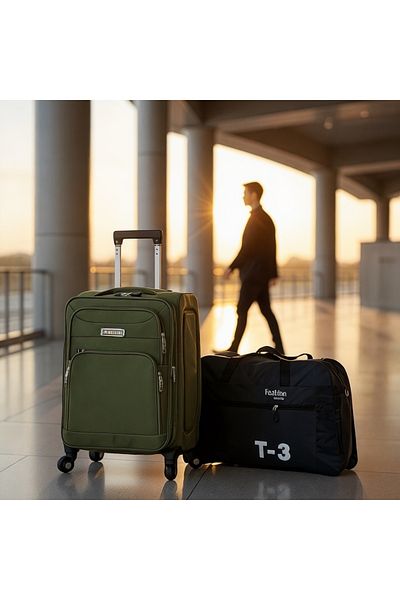 ZAAPPY Soft Material 20 Inch (7-10kg) Luggage Lightweight Cabin Size - Durable T3 Duffle Bag Combo