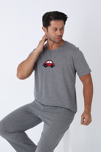 ELİTOL Men's Short Sleeve Knitted Pajamas Set