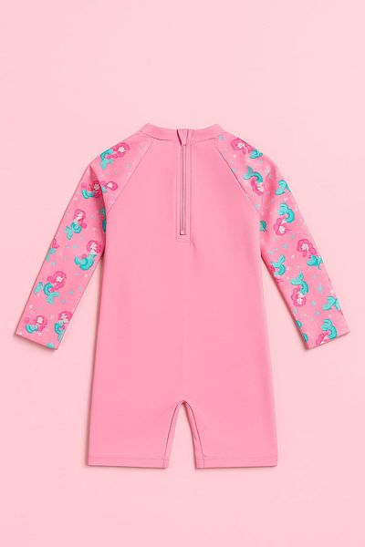 My Kids Wear Girls' Long Sleeve and Zippered Swimsuit Set 3 -10 Years 11906