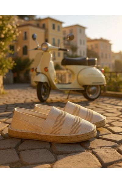 higo Basic Straw Detailed Men's Espadrille