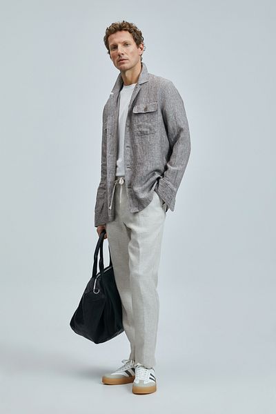 Lufian Pantaloni chino pentru bărbați Karl Smart Slim Fit Bej