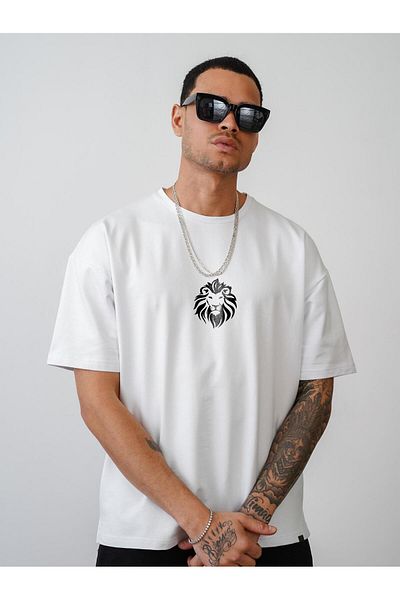 king brich Μπλουζάκι Lion Of Judah με στάμπα Unisex Oversize