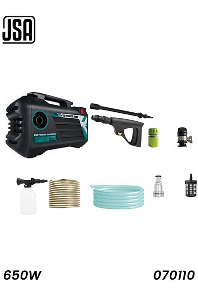 JAS JSA High Pressure Car Washer 650W 220–240V | 100 Bar Max, Portable Electric Cleaning Machine -070110