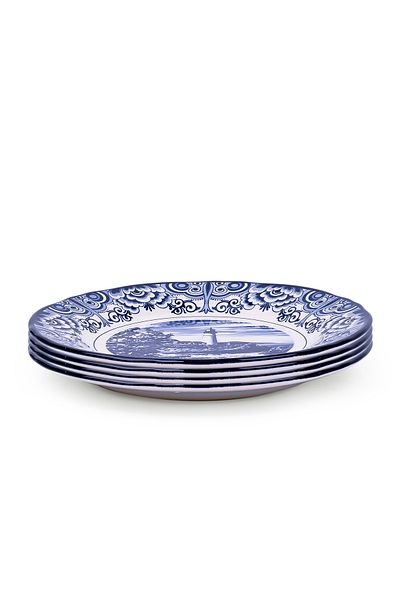 Claytan Lighthouse Blue 8-Inch Ceramic Salad Plate (Set of 4)