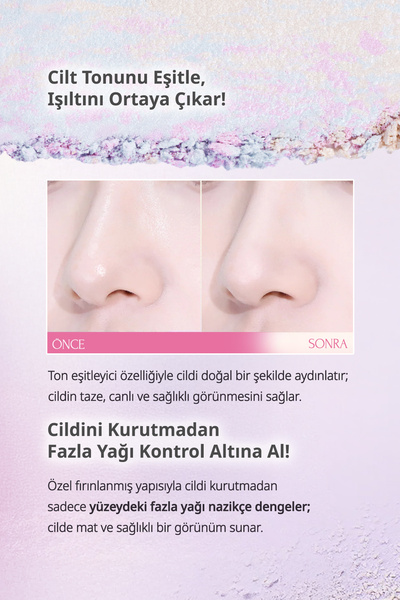 CLIO Ton Eşitleyici & Sabitleyici, İnce Yapılı, Işıltılı Pudra Light Setting Powder 02 Candy Mellow