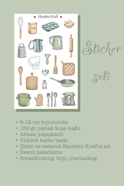 Handeto Kraft Kitchen Sticker, Planner Sticker, Decal, Scrapbook, Collage, Journal Sticker, Sticker, Sticker Sticker