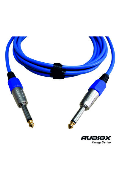 Omega Series 1 Metre 6.3 mm Mono Jak Kablo | Mavi | Gitar – Amfi – Klavye Bağlantı Kablosu