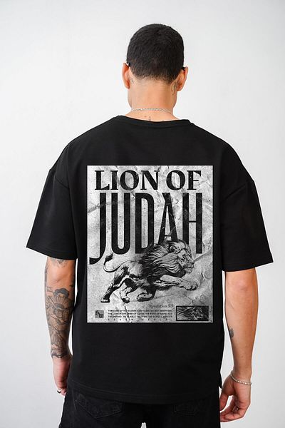 king brich Μπλουζάκι Lion Of Judah με στάμπα Unisex Oversize
