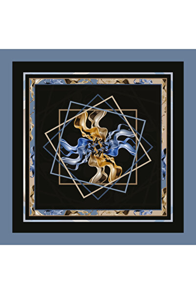 Sultan İpek İç Içe Geçmiş Kare Figürü Desenli Fular/bandana 48x48