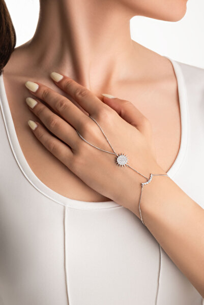 So CHIC... Mihrimah 18 Ayar Beyaz Altın Kaplama 21 Cm Gümüş Şahmeran