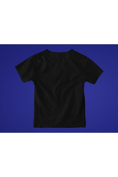 MAGORS Tricou de bază cu decolteu cu imprimeu Reverse Face Anger, culoare neagră