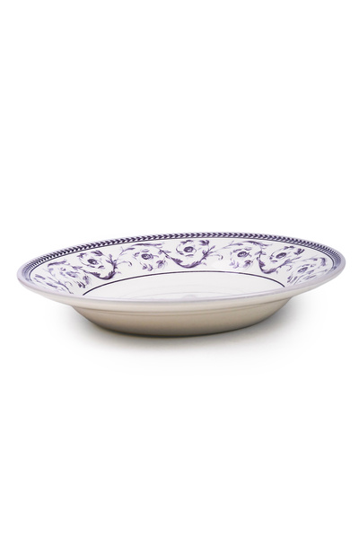 Claytan Callista 9.1 inch Ceramic Soup Plate (Purple & White, Set Of 6)