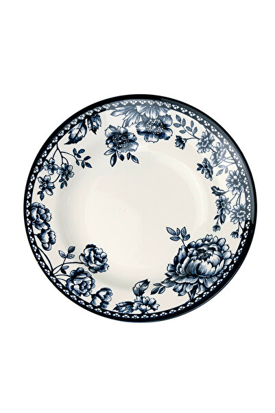 Claytan Rhapsody 9-Inch Dark Blue Ceramic Soup Plate (Set of 1)