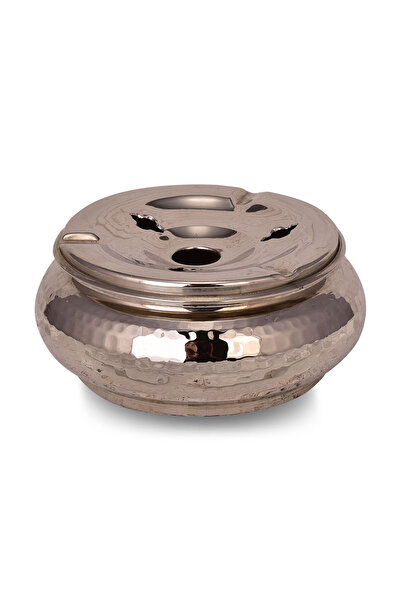 EZAHOME طفاية رماد كلاسيكية من النحاس مطلية بالنيكل