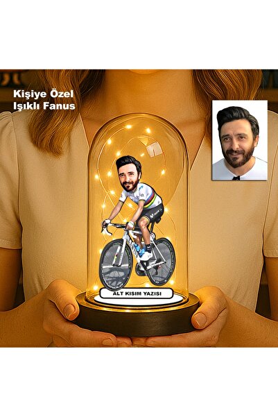 MK Sanart Kişiye Özel Erkek Karikatür Fanus | Meslek ve Hobi Temalı Işıklı Biblo