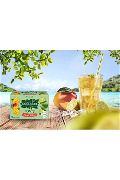 Doğadan شاي أخضر بنكهة المانجو والليمون – 18 كيس |   الانتعاش الاستوائي، الطعم المتوازن