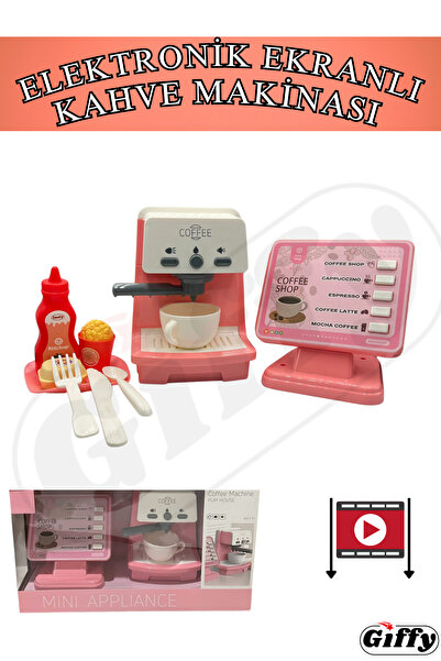 giffy Oyuncak Elektronik Kahve Seçme Simülasyonlu Ekranlı Kahve Makinası Pill...