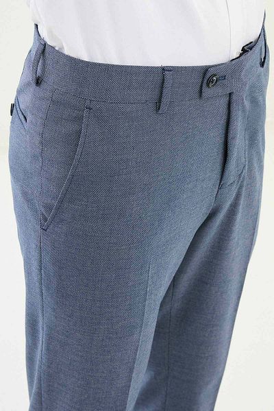 Mcr Patterned Slim Fit Classic Men's Trousers Navy Blue - 38321.25Y