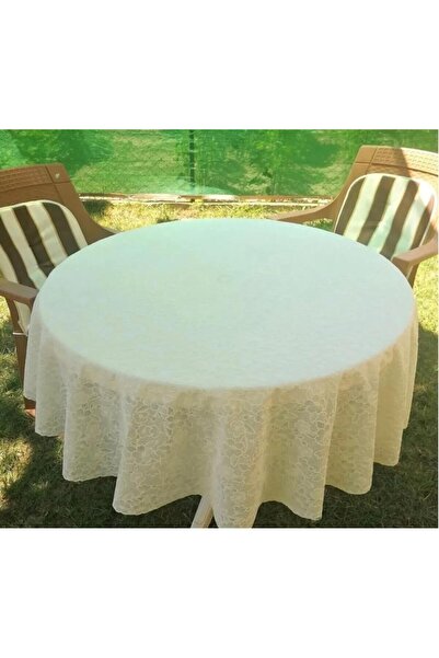 NYK HOME Round Table Oilcloth 150cm Diameter Turquoise Blue Color