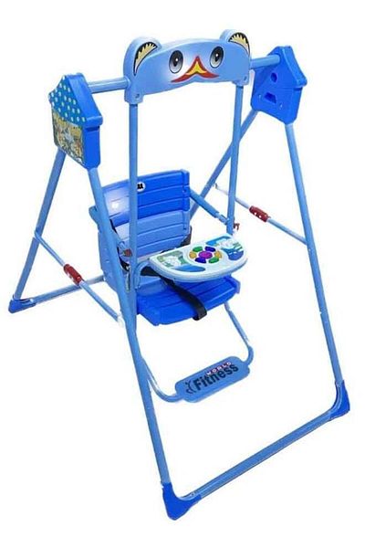 Rally Children's Swing with Safety Seat, Indoor and Outdoor Use, For Toddlers and Small Kids, Blue