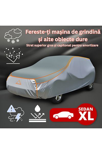 Tim Prelată auto impermeabilă anti-grindină, material premium, strat suplimentar elastic, Sedan XL