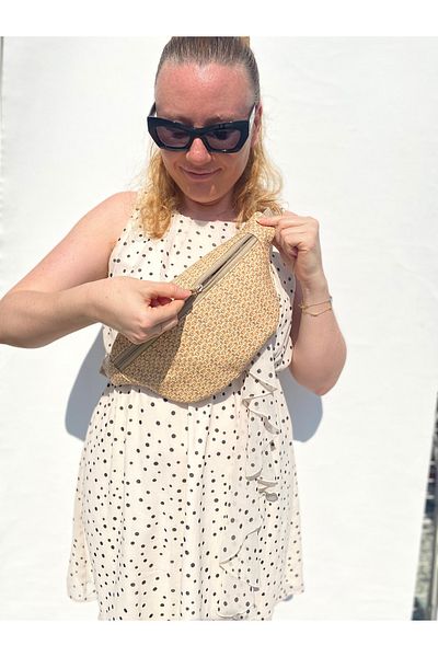TALKING DREAMS Straw Look Faux Leather Waist Bag