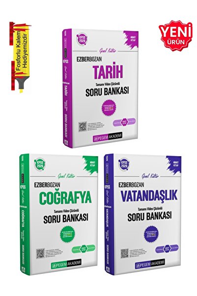 Pegem Akademi Yayıncılık 2026 - KPSS Ezberbozan Tarih + Coğrafya + Vatandaşlı...