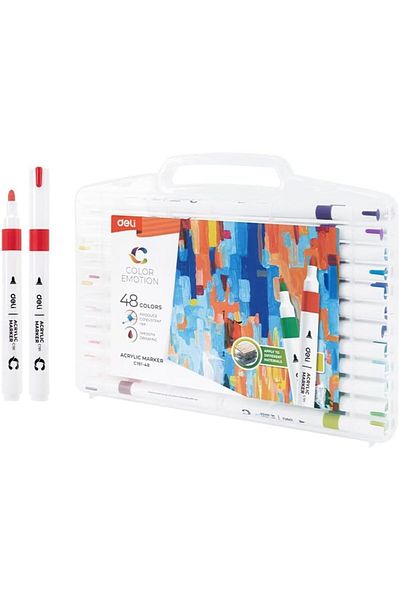 Deli EC191-48 Acrylic Marker 48-Piece Set