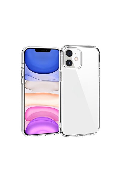 BURKİNA (SARARMAZ) iPhone 12 ve 12 PRO ile uyumlu Sararmaz İnce Sert Mika Clear Şeffaf Telefon Kılıfı