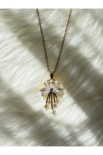Lavienta Gold Flower Model Steel Pendant