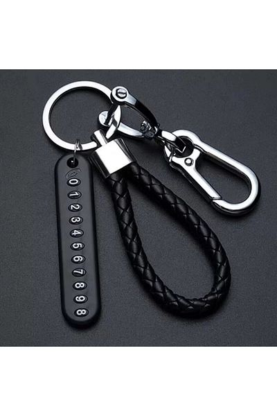 Mu Art Ahşap Buffer ®   Keychain with Phone Number Tag and Numberer