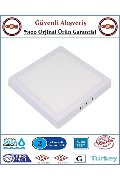 ZMR Sıva Üstü Kare Led Armatür - 24 Watt - 2050 Lümen - Beyaz
