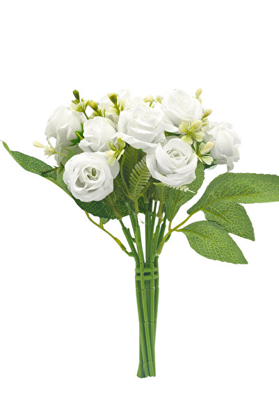 Çınar çiçekçilik Țesătură artificială de trandafiri, în tonuri moi, număr de capete de flori: 18 bucăți - Diametru capete de flori: 3,5 cm