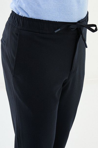 Mcr Striped Super Slim Fit Elastic Waist Drawstring Men's Trousers Navy Blue - 38287.24K