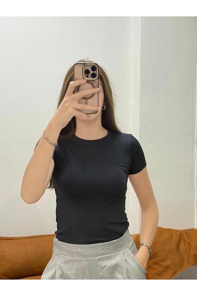 peri tower Premium Quality Modal Fabric Short Sleeve Crew Neck Blouse