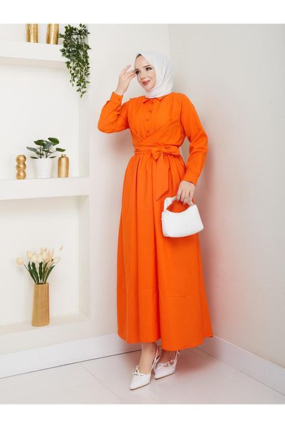 Moda Krash Bel Girdle Poplin Summer Dress