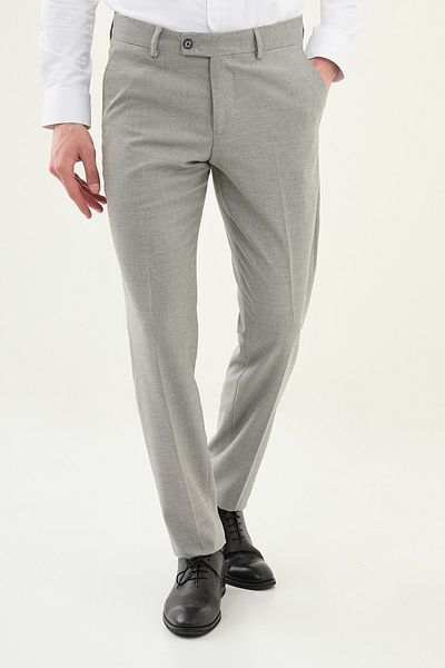 Mcr Patterned Slim Fit Classic Men's Trousers Gray - 38321.25Y