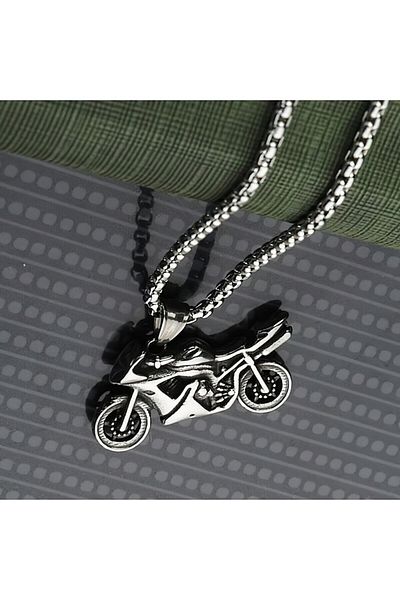 FG KONNİCHİWA 100% Steel Necklace Gothic Scandinavian Cross Viking Style Gothic Necklace Stainless Colorfast