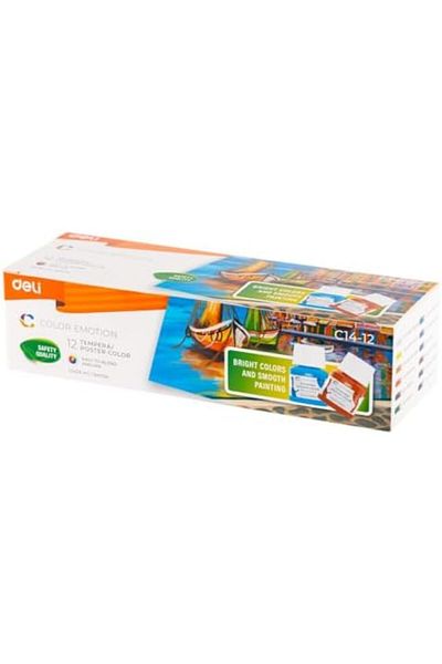 Deli Tempera Poster Gouache 12 Colors 25ml (EC14-12)